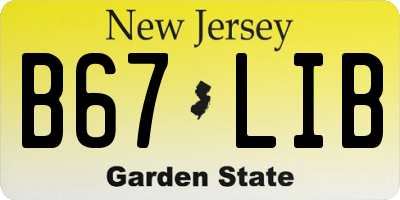 NJ license plate B67LIB