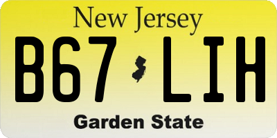 NJ license plate B67LIH