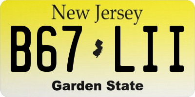 NJ license plate B67LII