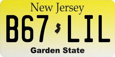 NJ license plate B67LIL