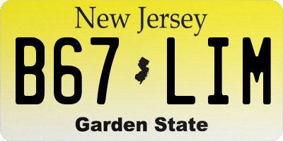 NJ license plate B67LIM