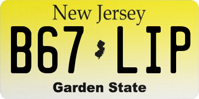 NJ license plate B67LIP