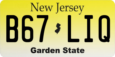 NJ license plate B67LIQ