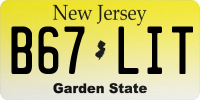 NJ license plate B67LIT