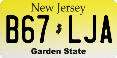 NJ license plate B67LJA