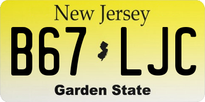 NJ license plate B67LJC