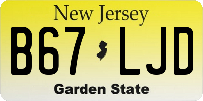 NJ license plate B67LJD