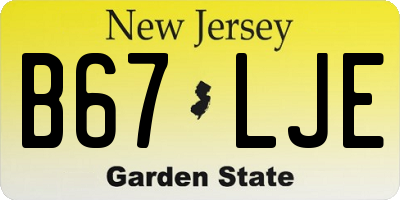 NJ license plate B67LJE
