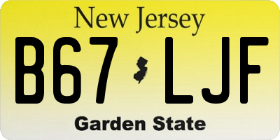 NJ license plate B67LJF