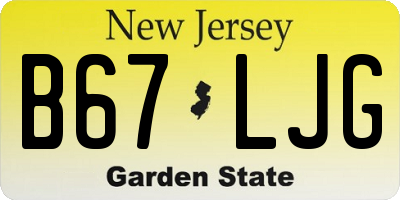 NJ license plate B67LJG