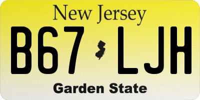 NJ license plate B67LJH