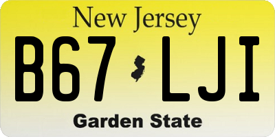 NJ license plate B67LJI