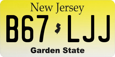 NJ license plate B67LJJ