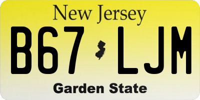 NJ license plate B67LJM