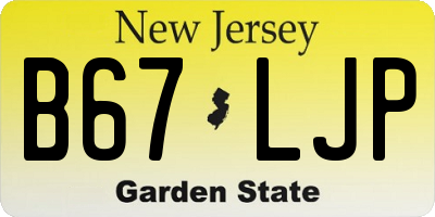 NJ license plate B67LJP