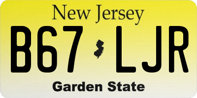 NJ license plate B67LJR