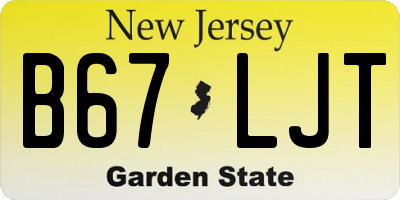 NJ license plate B67LJT
