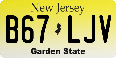 NJ license plate B67LJV