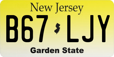 NJ license plate B67LJY