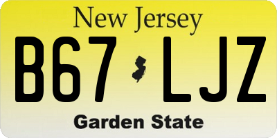 NJ license plate B67LJZ