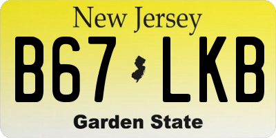 NJ license plate B67LKB