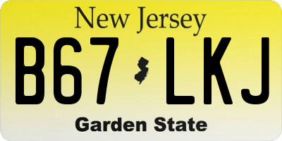 NJ license plate B67LKJ