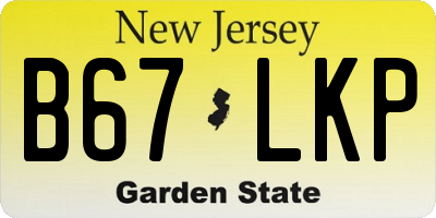 NJ license plate B67LKP