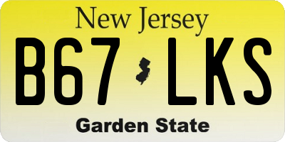 NJ license plate B67LKS