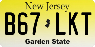 NJ license plate B67LKT