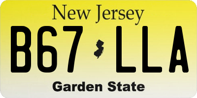 NJ license plate B67LLA