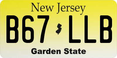 NJ license plate B67LLB