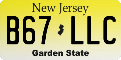 NJ license plate B67LLC