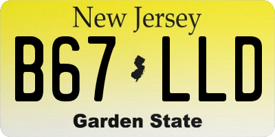 NJ license plate B67LLD