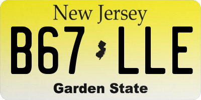NJ license plate B67LLE