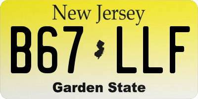 NJ license plate B67LLF