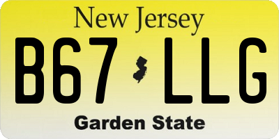 NJ license plate B67LLG