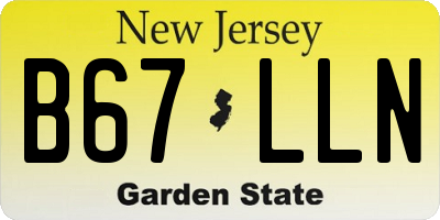 NJ license plate B67LLN