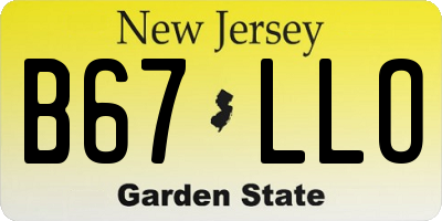 NJ license plate B67LLO