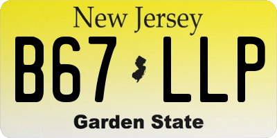 NJ license plate B67LLP
