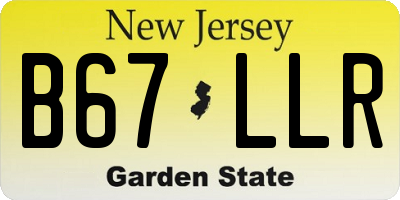 NJ license plate B67LLR