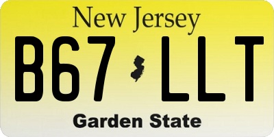 NJ license plate B67LLT