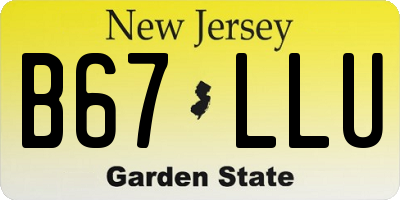 NJ license plate B67LLU