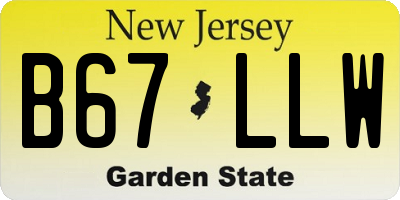 NJ license plate B67LLW