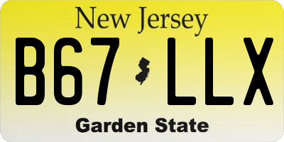 NJ license plate B67LLX