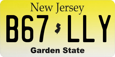 NJ license plate B67LLY