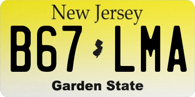 NJ license plate B67LMA