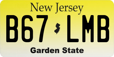 NJ license plate B67LMB