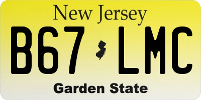 NJ license plate B67LMC