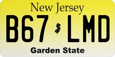 NJ license plate B67LMD