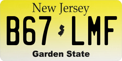 NJ license plate B67LMF